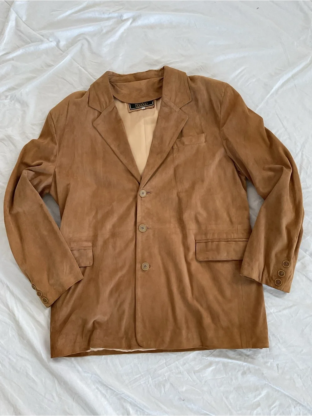 Dante Leather Factory Men's Suede Blazer in Camel Brown